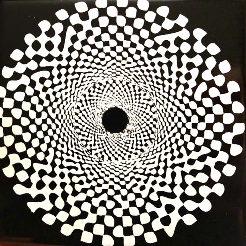 <b>Optical Illusion 1 </b><br /> Black paint, pattern 'simplified' in Illustrator